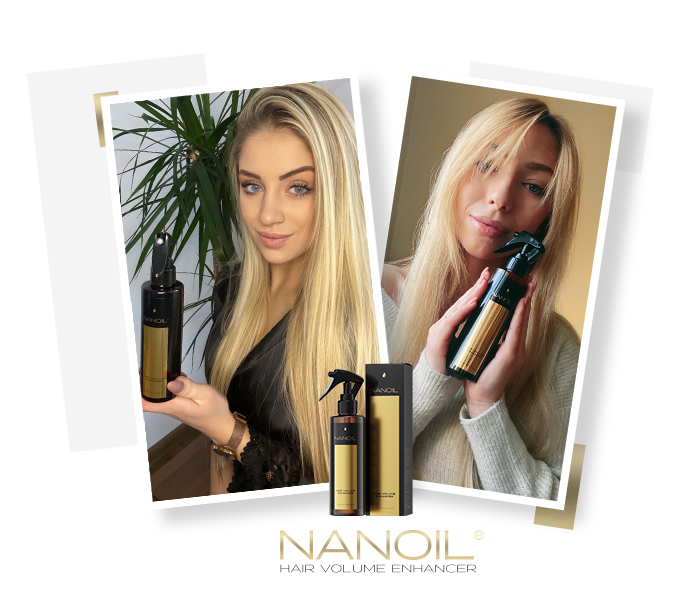 Nanoil spray för fylligare hår